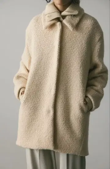 STYLEMIXER 부클레 울 미디 코트 보아 자켓