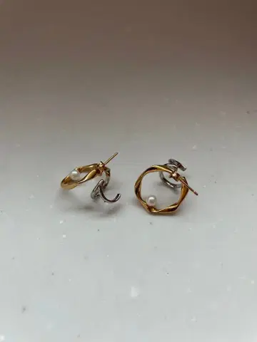 쥬에테 Jouete 귀걸이 골드 실버 펄