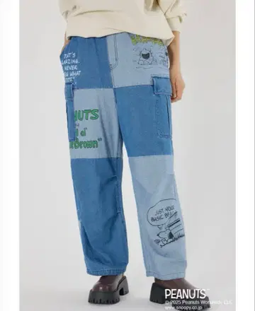 새상품 로데오 크라운 와이드 보울 (PEANUTS) 커스텀 카고 팬츠 M