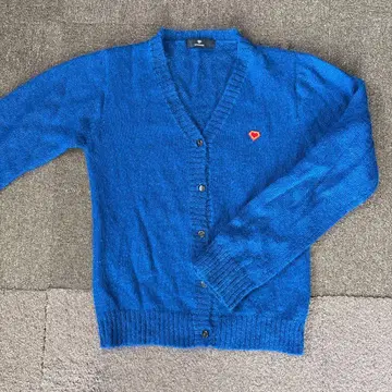 레트로 레어 새상품급 SUPER LOVERS 파랑 V 가디건 M 사이즈