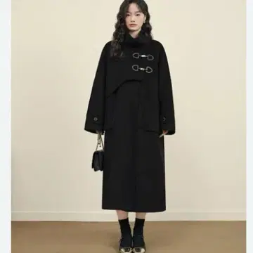 KUOSE 쿠오세 일본 미발매 브랜드 비트 롱 코트 블랙 S 더플 스타일