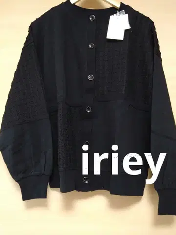 iriey 페브릭 블록 절개 2way 가디건 스웨터 F