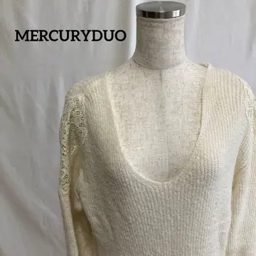 MERCURYDUO V넥 레이스 니트 원피스