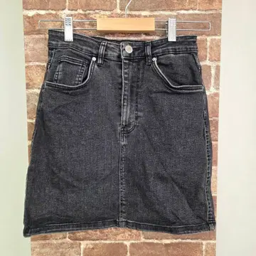 ZARA 자라 스커트 블랙 데님 타이트 청바지 스톤 워시