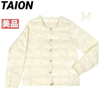 TAION 크루넥 버튼 다운 자켓 M 화이트 크림