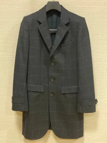 새상품급 라운지 리자드 윈도페인 체크 체스터 코트 2 일본제