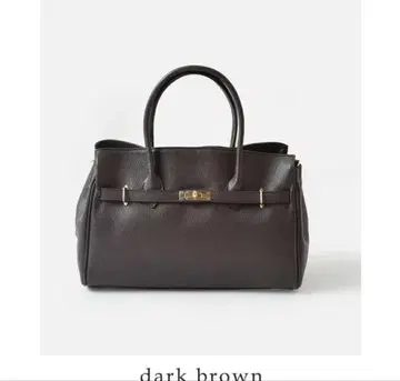 오우렌티 토트백 턴락 골드 금장 장식 다크 브라운