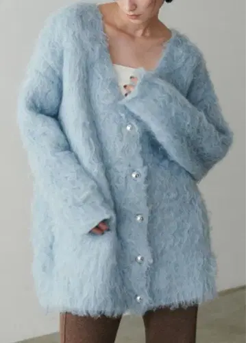 [ LARUTA ] 노블 기모 가공 니트 코트