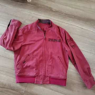 PAPAS 파파스 자수 로고 빨간색 점퍼