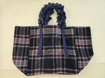 LUDLOW 라드로우 그레이프 핸들 백 네이비 체크