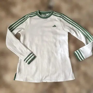 미사용 새상품 adidas 긴팔 셔츠 화이트/그린
