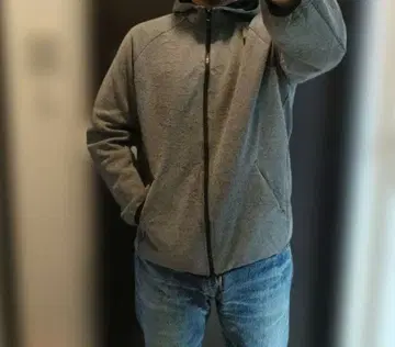 Russell 그레이 풀 지퍼 후드 후드티 M y2k 90s00s