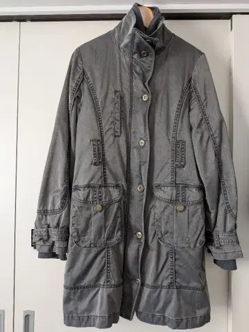 밀리터리 자켓 아우터 무릎 기장