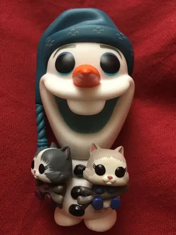 올라프 피규어 고양이 2마리 포함