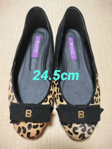 한국 BABARA 레오파드 플랫슈즈