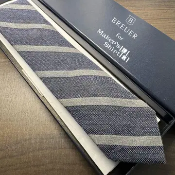 가마쿠라 셔츠 BREUER 별주 바스켓 짜임 레지멘탈 넥타이 그레이