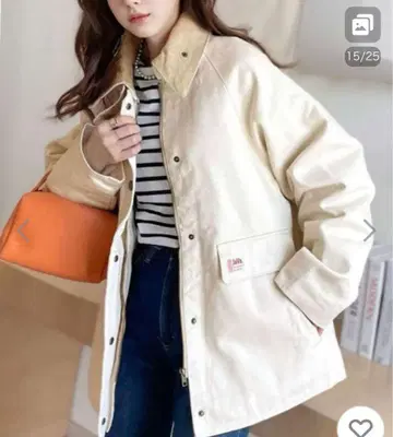 아이보리 버튼 자켓 S 사이즈