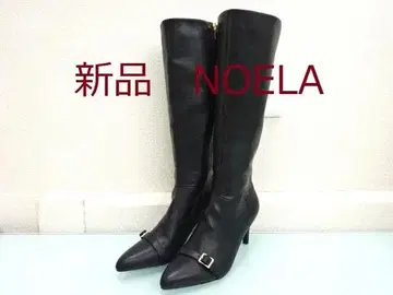 새상품 NOELA 버클 디자인 롱 부츠 블랙 L 24.5cm