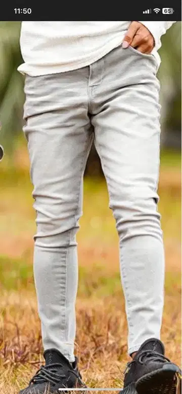 라이트 그레이 스키니 데님 새상품