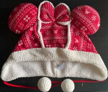 디즈니 팬캡 미니 노르딕 무늬 빨간색