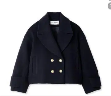 LILY BROWN 네이비 더블 브레스트 피 코트
