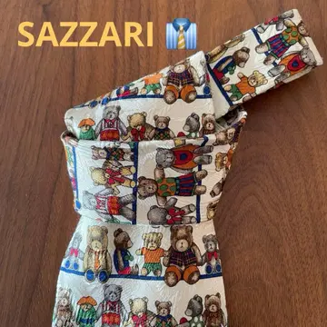 [ 새상품 미사용 ] SAZZARI 곰돌이 패턴 넥타이