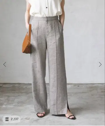 NOBLE 라메 린넨 와이드 팬츠