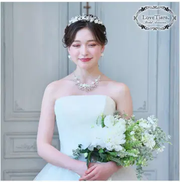 LoveTiara 가드니아 티아라, 목걸이, 귀걸이 3세트