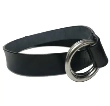 미사용 새상품 도치기 가죽 벨트 천연 가죽 논홀 W링 벨트 블랙