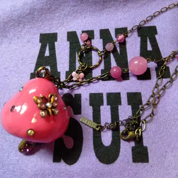 안나수이 초레어 특대형 핑크 버섯 버섯 롱 목걸이