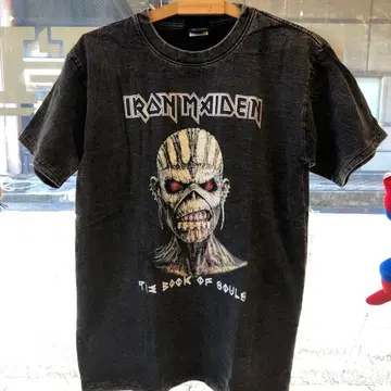 아이언 메이든 L 밴딩 티셔츠 락 티셔츠 블랙 -