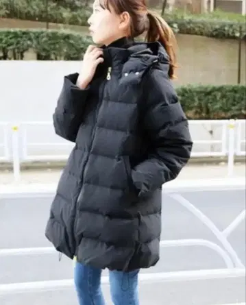 IENA A라인 다운 코트 38 네이비 코쿤