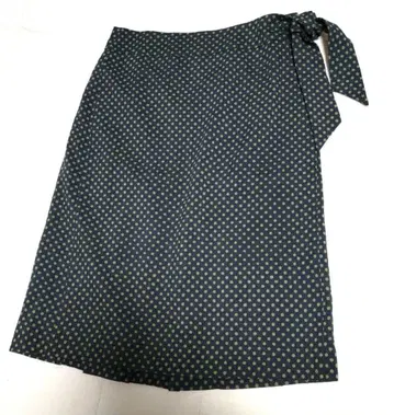 마가렛 하우엘 네이비 그린 도트 리본 포함 스커트