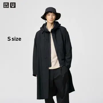 오버사이즈 스탠 칼라 코트 블랙 유니클로 유