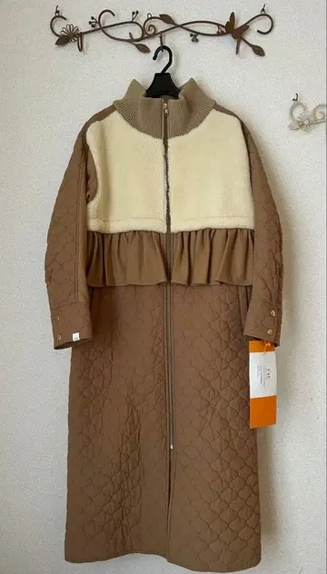 1% 슈헤이 오가와 USU GALLERY 프릴 롱 코트 보아 새상품