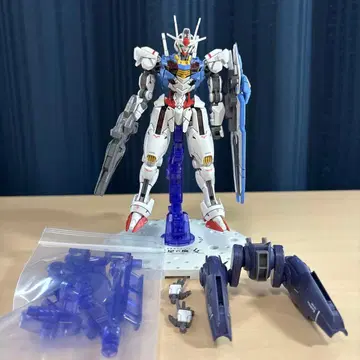 조립 완료 HG 1/144 건담 에어리얼 & 미라솔사제 플라이트 유닛