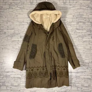 SUPER HAKKA 모즈 코트 플리스 안감 후드 부착 프리 사이즈