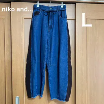 니코앤드 리메이크풍 콤비 배럴 팬츠