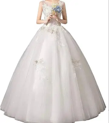 새상품급 웨딩 드레스 꽃다발 포함 2차 모임 웨딩 촬영 드레스