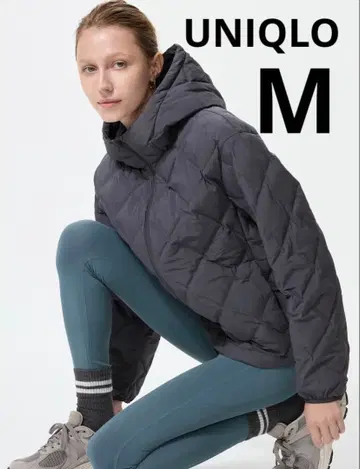 UNIQLO 퍼프 테크 후드티 M 다크 그레이