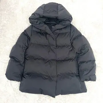 UNIQLO 파우더 필 다운 숏코트 후드 부착 포근 경량