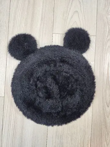 미키 귀달이 퍼 모자 58cm 블랙