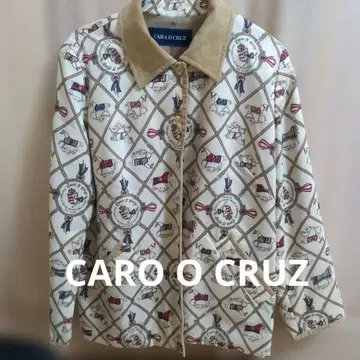 CARO O CRUZ 레리안 인조 가죽 빈티지 말 패턴 자켓