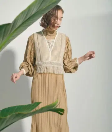 새상품급 퍼블릭 도쿄 26400엔 세트 니트 원피스