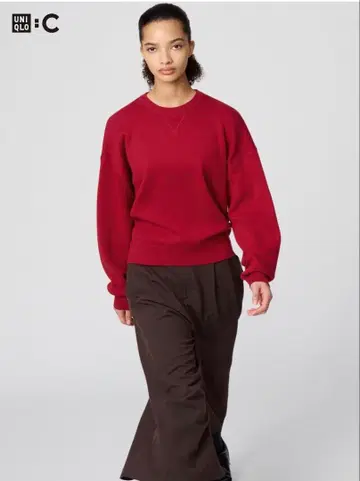 유니클로 c 스무스 코튼 크루넥 스웨터 15 레드