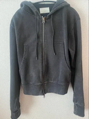 welise / 케미컬 다이 숏 후드티 ( 블랙 M )