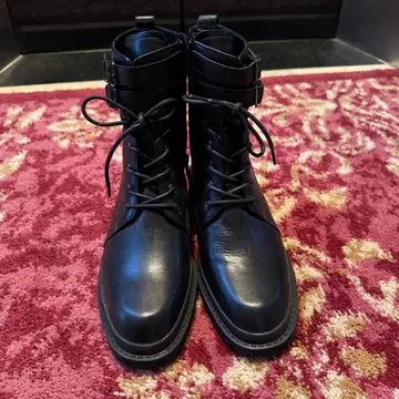 블랙 가죽 엔지니어 부츠