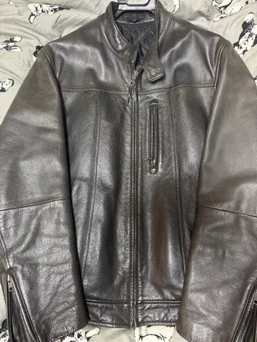 유니클로 천연 가죽 블랙 가죽 자켓 L