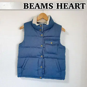 BEAMS HEART 빔즈 캐주얼 블루 다운 베스트