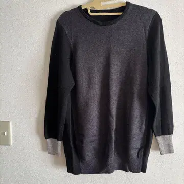 빅 사이즈 블랙 긴팔 니트 스웨터